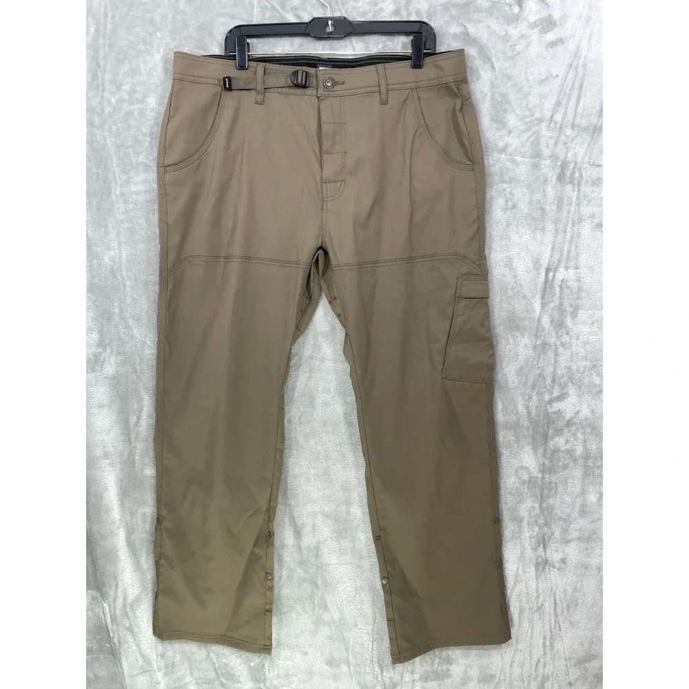 Prana Stretch Zion Pants Men's 38x32 Brown Relaxed Fit Outdoor Hiking 2056941